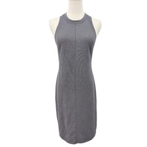 FLX Sz Small Ribbed Bodycon Tank‎ Dress Gray Stretch Knit Minimalist Athleisure